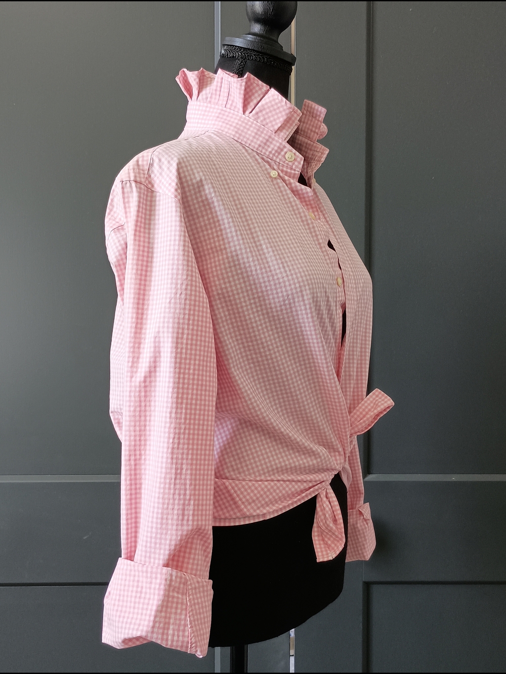 Upcycled Women's Ralph Lauren Ruffled Collar Shirt #054 - Picture 7 of 10